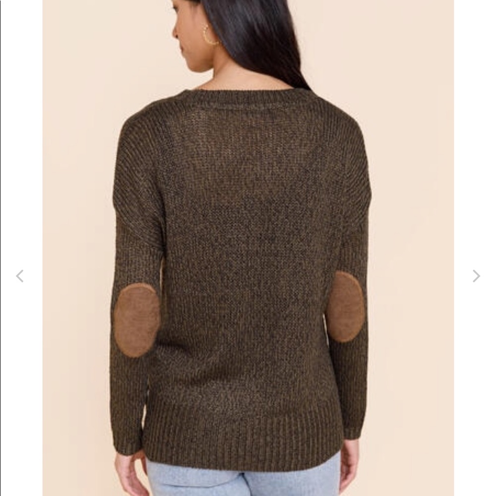 Olive elbow patch sweater - Picture 3 of 5